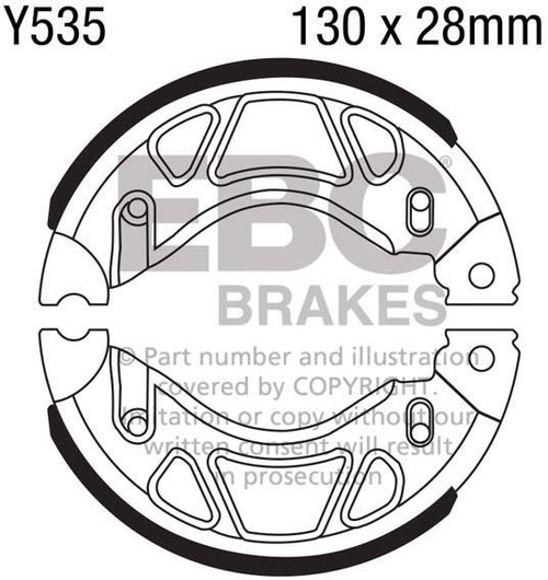 EBC Brake Shoes Y535 YBR 125 250 YS125 Motorcycle Motorbike Bike Scooter Moped Vehicle Braking Calliper Stop Wear Tear