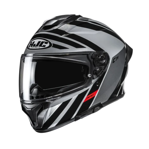 HJC C71 Faber Gloss Black Grey Full Face Sport Touring Motorcycle Helmet Motorbike Scooter Moped Helmet ECE 22.06 Pinlock Road Sport Touring Commute Commuting Travel