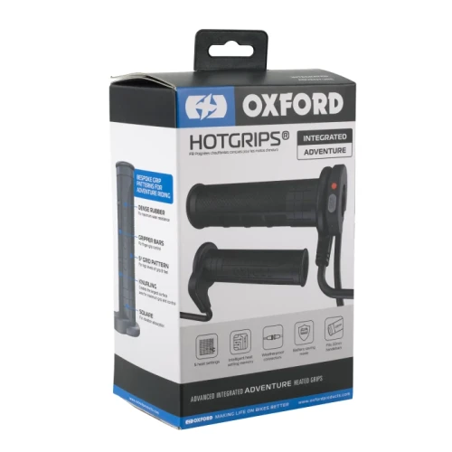 Oxford HotGrips Advanced Integrated Adventure Bike Heated Grips Motorcycle Motorbike Bike Scooter Moped Warm Winter Heat Heating Cold Weather Riding Off Road Long Grip