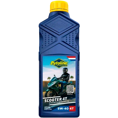 Putoline Scooter 4T 5W-40 synthetic scooter engine oil formulated for modern 4-stroke scooters, providing excellent wear protection, fuel economy, cold-start performance and long-lasting engine cleanliness.