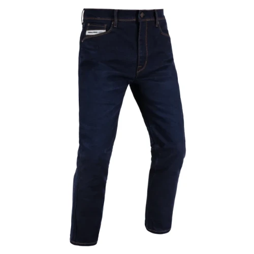 Oxford Original Approved Marshal AAA Straight Men's Motorcycle Jeans in Dark Aged, featuring a classic straight-leg fit with a casual denim appearance. Constructed from single-layer ARMOURLITE® stretch denim with CE AAA certification, DYNAMIC 2.0 Level 2 knee and hip protectors, adjustable knee armour pockets, and breathable COOLMAX® technology for all-day riding comfort.