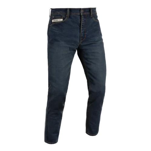 Oxford Original Approved Marshal AAA Slim Men's Motorcycle Jeans in 3 Year wash with a regular leg length, featuring a modern slim fit and authentic faded denim finish. Constructed from single-layer ARMOURLITE® stretch denim with CE AAA certification, DYNAMIC 2.0 Level 2 knee and hip protectors, TRUE-FIT™ adjustable knee armour positioning, COOLMAX® moisture-wicking technology, and a PFAS-free water-repellent finish for all-day riding comfort and protection.