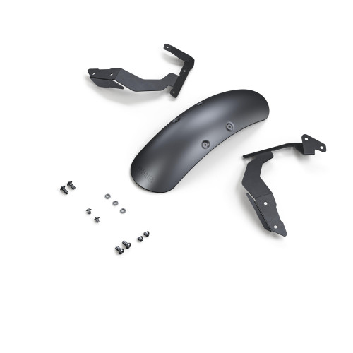Yamaha genuine aluminium front fender in a premium finish, designed to enhance the styling of compatible Yamaha motorcycles while providing added protection from road debris and spray.
