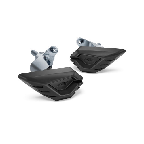 Yamaha genuine frame slider kit designed to help protect the motorcycle's frame and bodywork in the event of a low-speed tip-over, while complementing the bike's styling with a discreet, integrated fit.