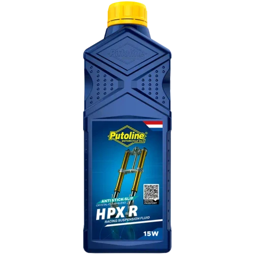 Putoline HPX R 15W fork oil 1 litre, advanced motorcycle suspension fork oil formulated to reduce friction, prevent corrosion, oxidation, seal leakage and foaming for road and off-road use.