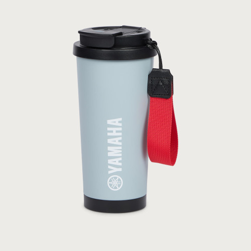 Yamaha Revs Thermos Bottle QMN-27RV1-F0-00, insulated stainless steel drinks bottle featuring Yamaha Revs branding, designed to keep beverages hot or cold for everyday use, work and motorcycle trips.