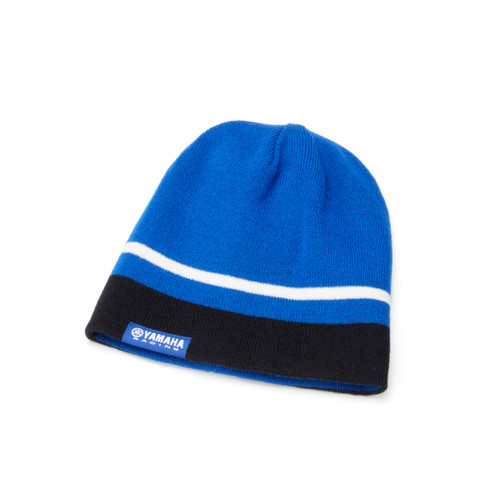 Yamaha Paddock Blue and Blue Reversible Beanie Hat Adult