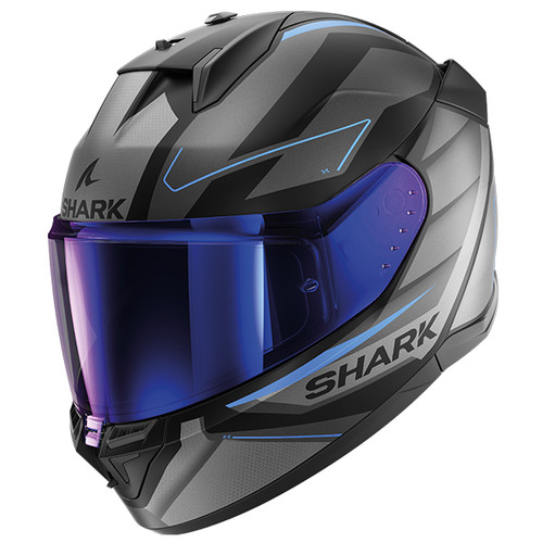 Shark D-Skwal 3 Sizler Mat KAB Blue Motorcycle Helmet ** CLEAR VISOR SUPPLIED **