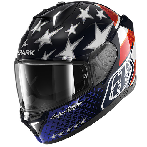 Shark Skwal i3 Troy Lee US Flag BRW Black Red White Blue Motorcycle Helmet TLD Designs USA American Classic Racing