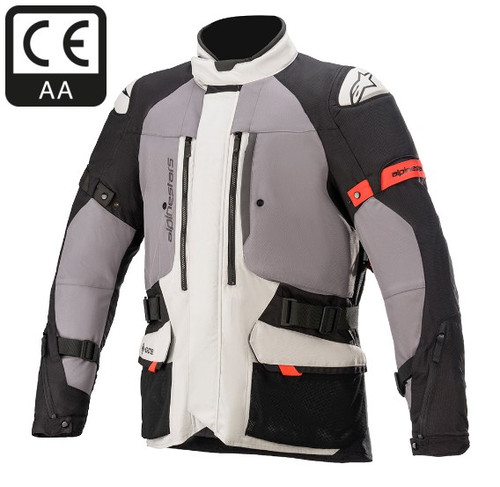 Alpinestars Ketchum Gore-Tex Jacket Ice Grey Dark Grey Black Motorcycle Textile Safety Waterproof GTX CE AA