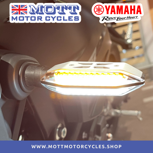 Yamaha LED Plus Front Indicators Flashers DRL 2-in-1 Genuine Official Product Flashers Daylight Running Light White Bright Upgrade