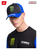 Black and blue Monster Unisex Adult Cap featuring embroidered Yamaha Racing and Monster logos, graphic print side panels and a metal snap closure for an adjustable fit.