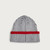 Yamaha Adult Pulse Beanie in Revs grey, red and black, unisex knitted winter hat made from 100% acrylic with a vertical knit design and Yamaha rubber badge logo.