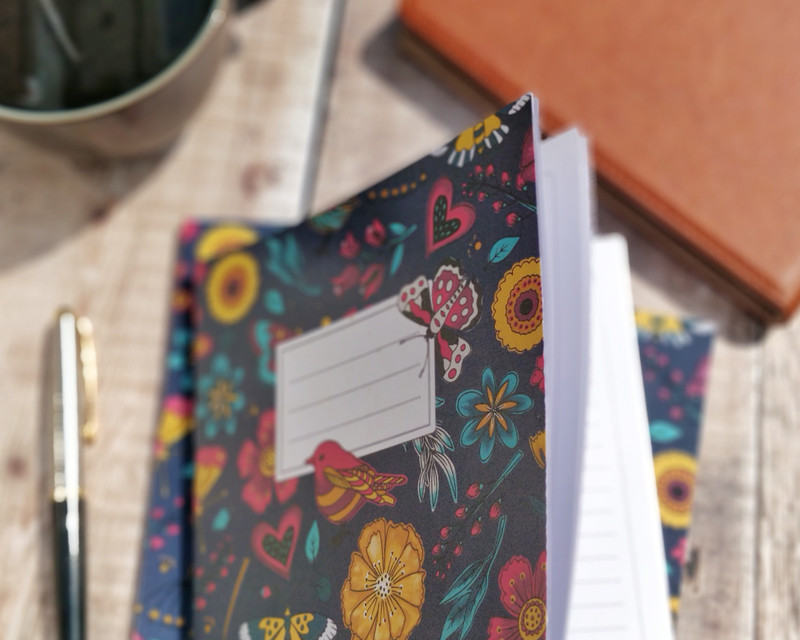 Butterfly and birds notebook