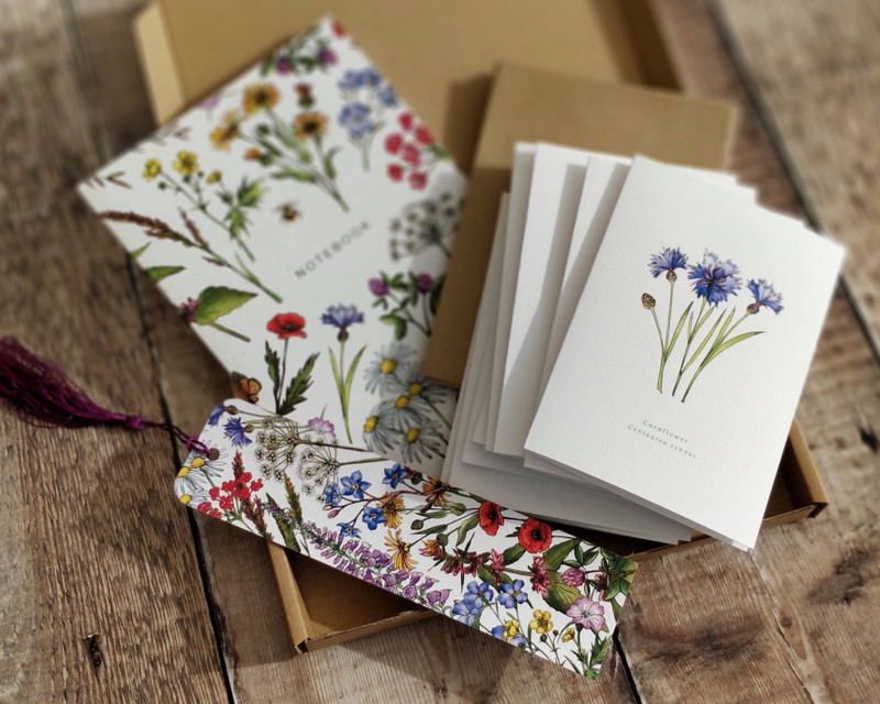 Wildflowers Gift Set Bundle (8 notecards, 1 x notebook, 1 x bookmark)
