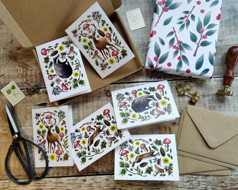 Cottagecore Animals Folded Cards