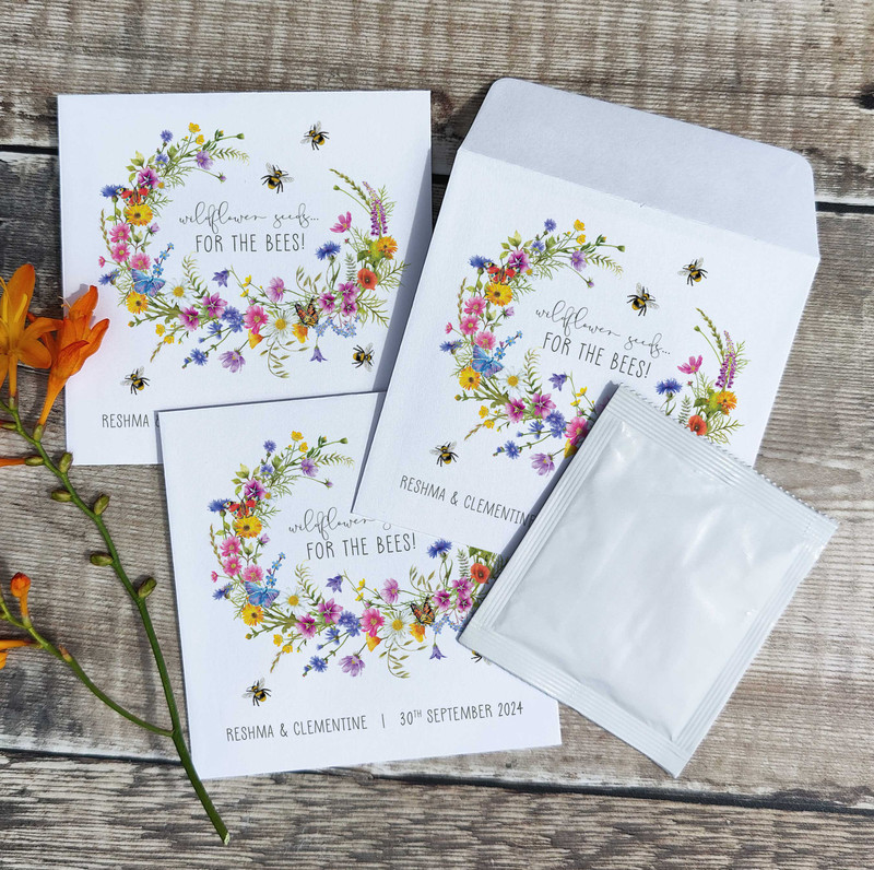 10 x Wildflower Wedding Favour Seed Packets