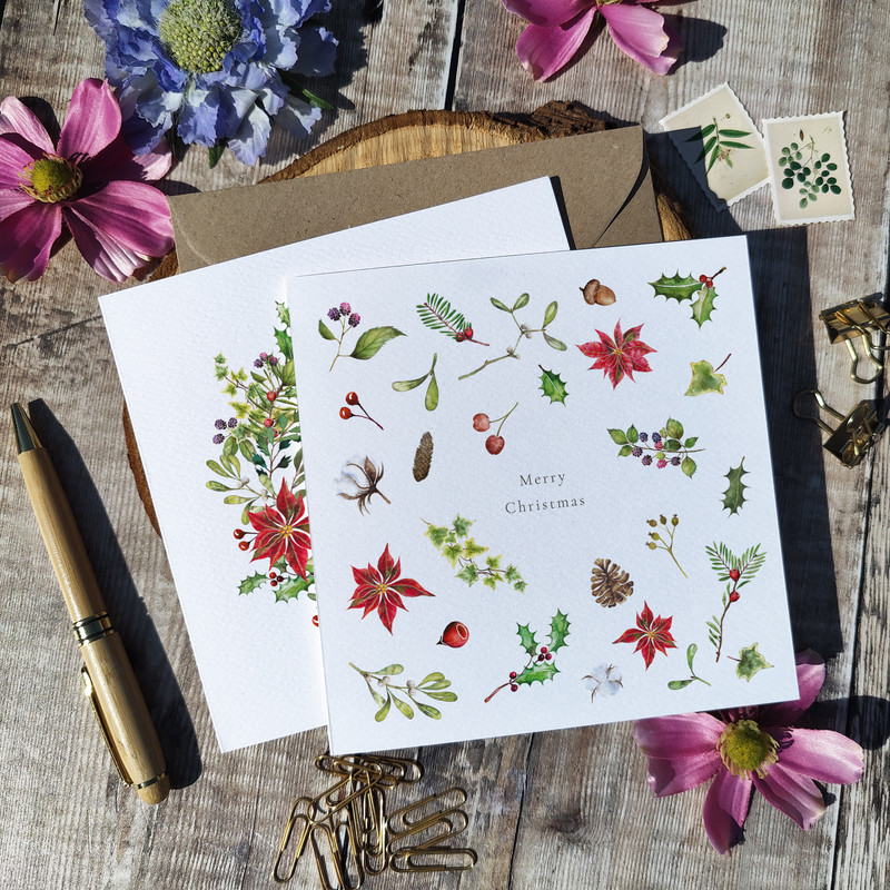 Luxury Botanical Christmas Cards (Square)