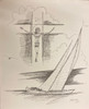 Jesus Crucified with sailboat sketch by Joseph Matose 15"x 17" 