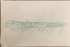 Newport Skyline in green sketch by Joseph Matose - 11"x 17"