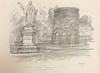 Study of Touro Park - Newport, R.I. sketch by Joseph Matose 8"x 11"