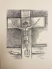 Crucifix with 2 sailboats sketch by Joseph Matose 8"x 11"