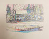 Grist Mill sketch in color by Joseph Matose 8"x 11"