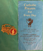 St. Anthony Medal on 20" gold-tone chain with Vintage 'Catholic Prayers for Every Day' fold open pamphlet 