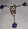 Blue Capped Metal Bead Rosary