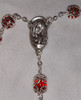 Ruby Capped Metal Bead Rosary