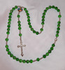 Green Bead With Silver Spacer Rosary