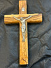 Olive wood crucifix (made by Christians in the Holy Land) 12 inches tall and 6 inches wide