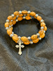 Olive wood and silver bead bracelet (made by Christians in the Holy Land)