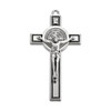 Saint Benedict Crucifix Pendant 3 inch nickel with cord