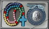 Boy Rosary and Guardian Angel Medal Crib Set, Blue 