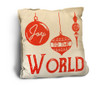 "Joy to the World" with Ornaments Rustic Pillow