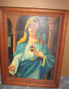 Vintage Paint by Number Immaculate Heart of Mary in Wooden Frame