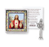 Sacred Heart of Jesus Pocket Statue with Holy Card in a Clear Pouch