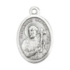 1" Oval Antiqued Silver Oxidized Mother Cabrini Medal & St. Francis Xavier - Style B