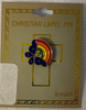 Christian Lapel Pin with Butterfly/Rainbow