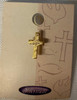 Gold-tone Textured Cross Lapel Pin 