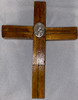Handcrafted Puzzle Wood Cross with embedded St. Paul Medal