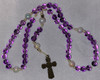 Purple and Pearlesque Plastic Beads - Corded Rosary 