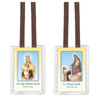 Traditional Brown Scapular with Brown Cord in Clear Plastic 