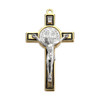3" Gold and Silver Finish Saint Benedict Crucifix with cord