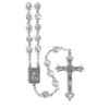 Crystal Aurora Borealis Glass Bead Rosary with Deluxe Center and Crucifix