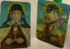 Hologrphic Holy Card St. Clare with Monstrance / St. Francis Hugging Cross