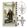 Brown Wood Bead Saint Francis 7 Decade Specialty Rosary - Boxed