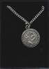 Round Saint Christopher Medal, 1", Pewter on Chain