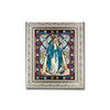 Silver Ornate Frame with a 6" x 8" Our Lady of Grace Textured Glass Artwork ( SG863-200)